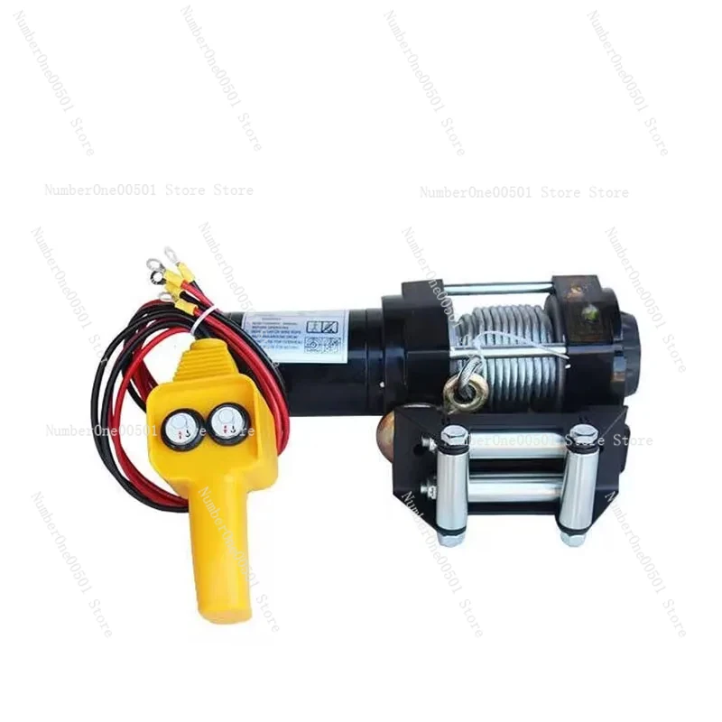 

Electric Winch 12V Electric Hoist Car Winch 24V Winch Motor 1100W Horizontal Traction 3000 Lbs