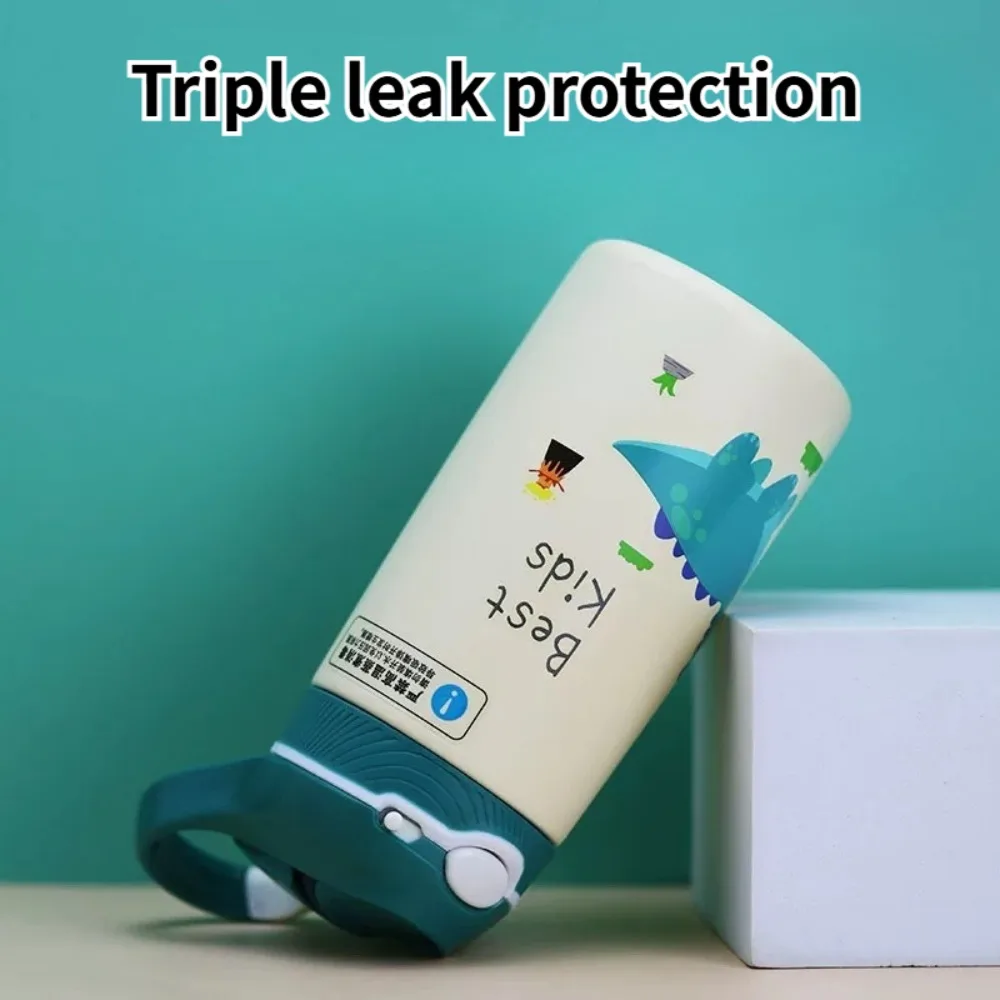 400 مللي الأطفال الكرتون زجاجة ماء الحيوان نمط 316 ترمس من الفولاذ المقاوم للصدأ كوب الطفل منقار البط القش الحرارية زجاجة الاطفال هدية