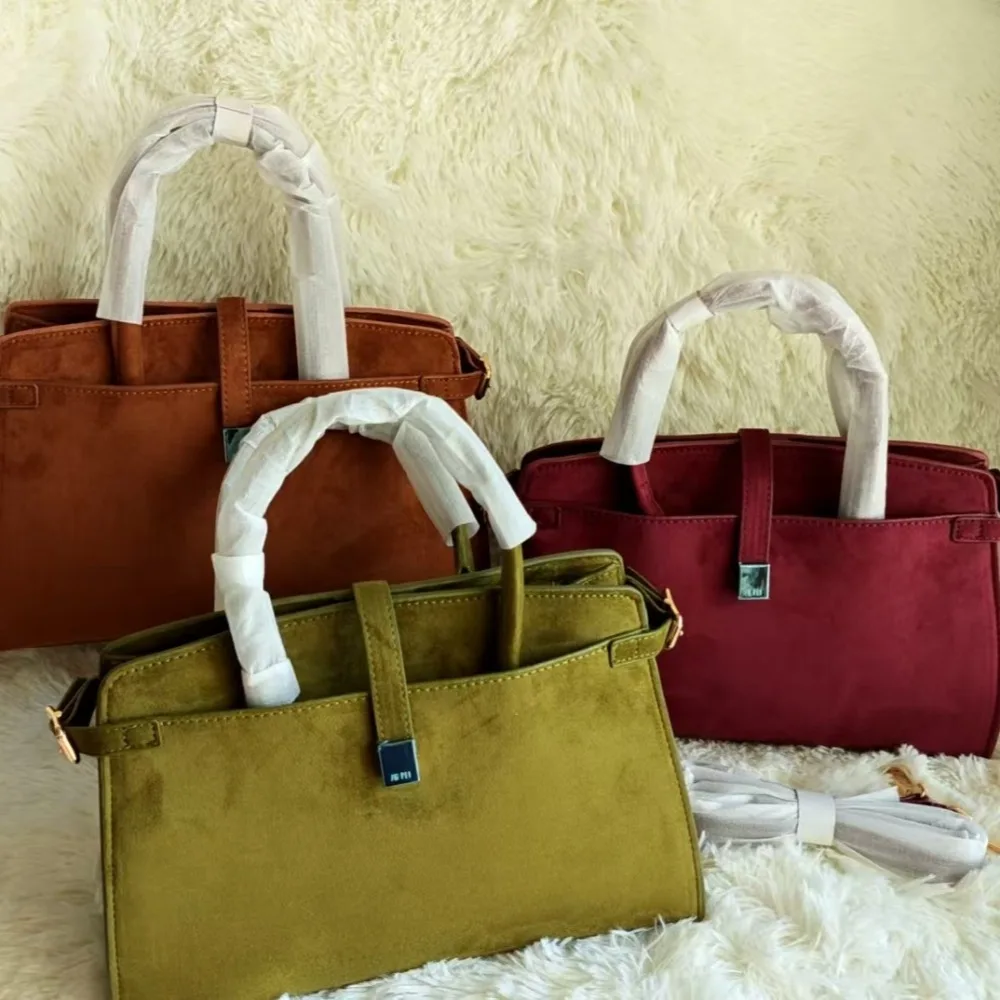 JW PEI New Saige Briefcase in Faux Suede Crossbody Bag, Large Capacity Work Tote for Women, Luxury Multi-Functional Commuter Bag