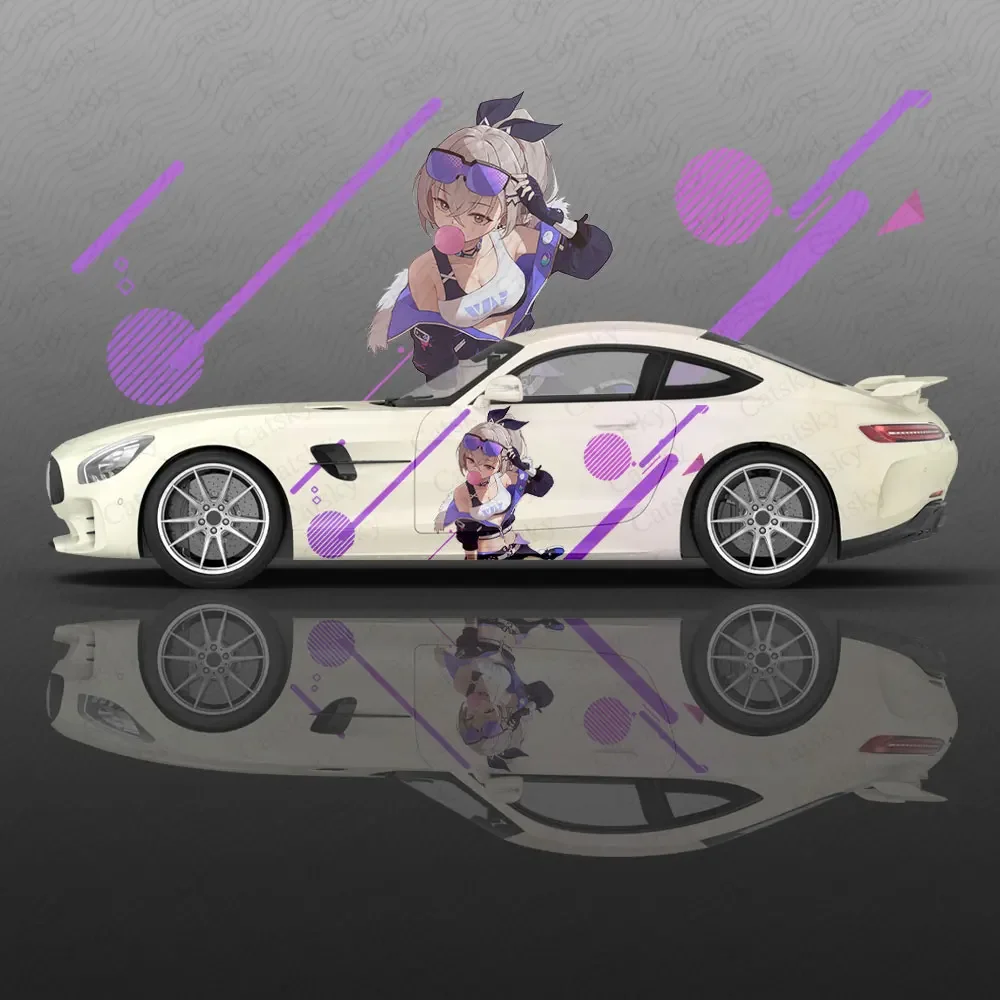 Silver Wolf Anime Girl Car Decal Flower Vinyl Car Stickers SUV Side Graphics Decals, Universal Size, Vehicle Body-Decals view 3