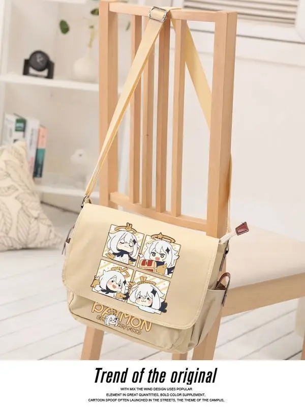 Zhongyuan Shennong Single Shoulder Crossbody Bag For Men And Women Teenagers Middle School Students Paimon Cute Cartoon Ani