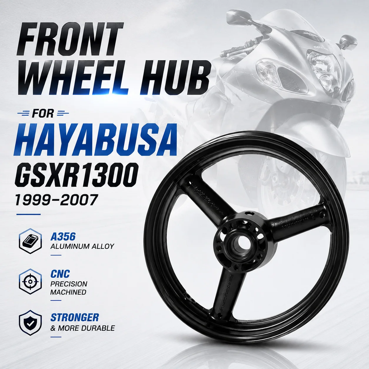 Motorcycle Accessories Aluminum alloy wheel Hub Tire Wheel Rims Front hub For SUZUKI HAYABUSA GSXR1300 GSX1300R 1999-2007