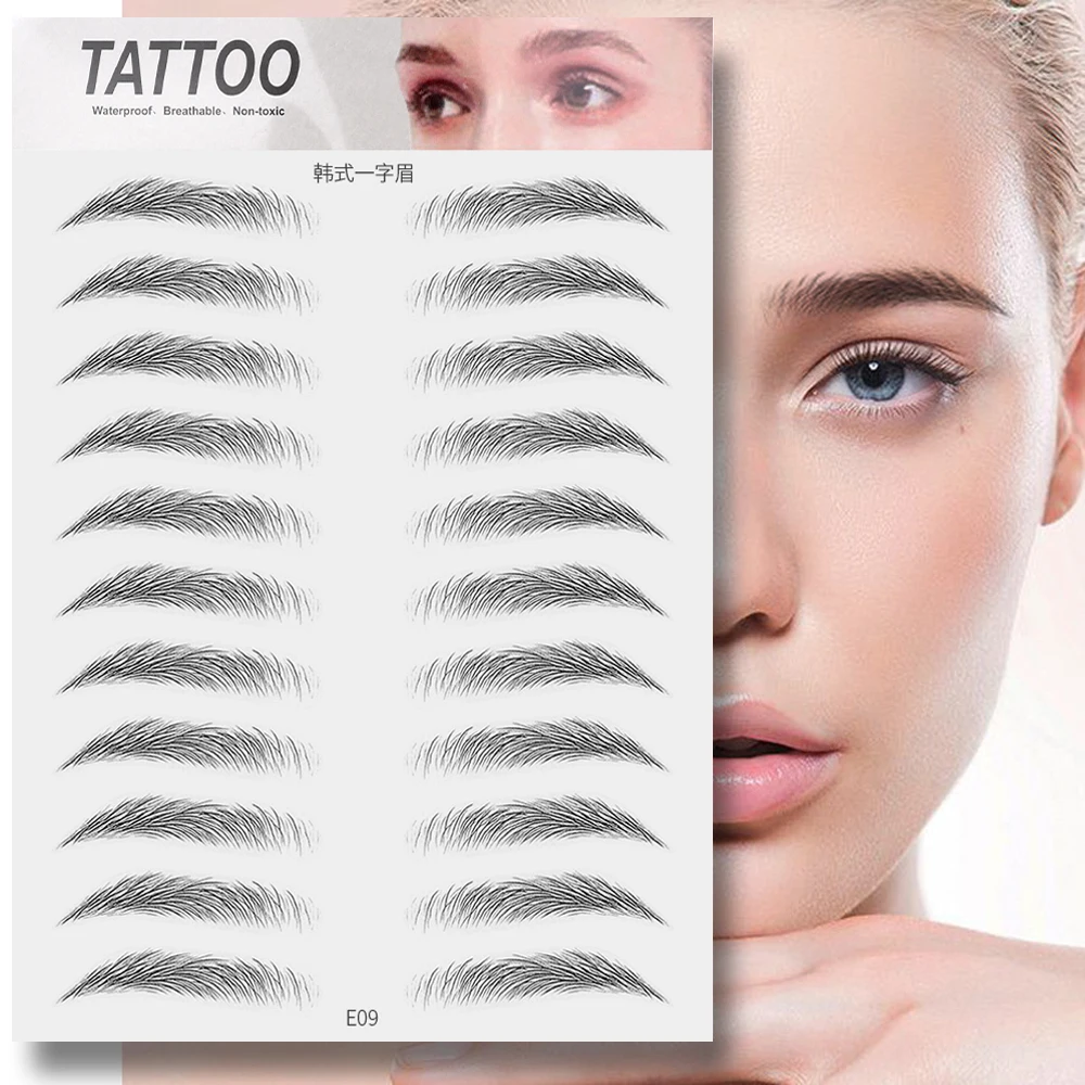 4D Eyebrow Tattoo Stickers Natural False Eyebrows Long Lasting Waterproof Makeup Eye Brow Stickers Women Eyebrow Makeup Tools