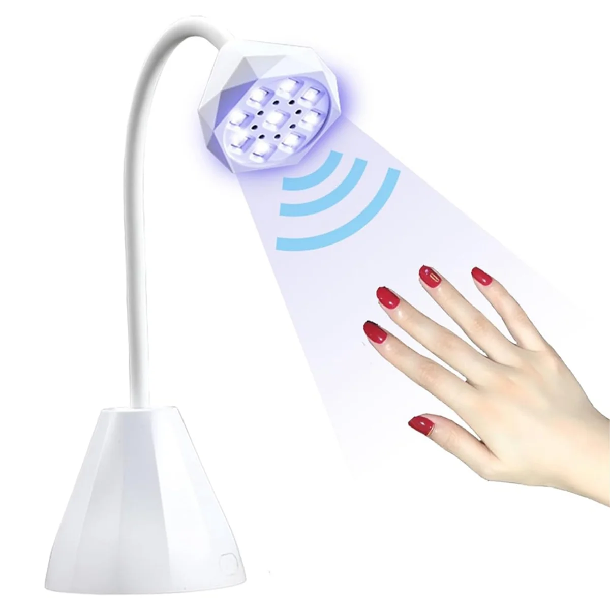 UV LED Nail Lamp Cordless Fast Curing, Rechargeable Gooseneck Flash Cure UV Gel X Light for Gel Polish Nails