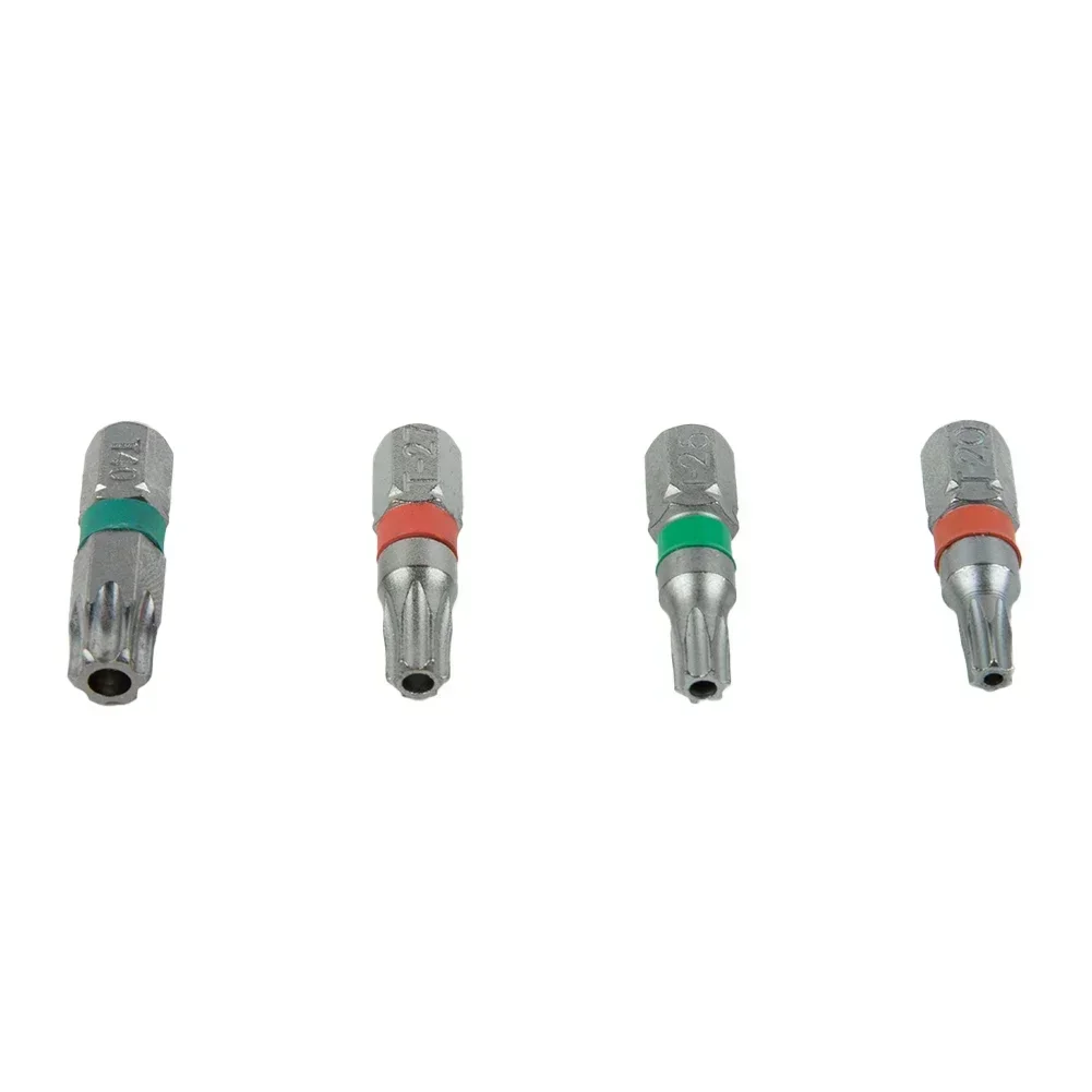 4 pezzi T6-T40 punte magnetiche per cacciavite Torx Torx T20 T25 T40 T15 Set di punte Torx 25mm 1/4 "parti della testa del cacciavite elettrico