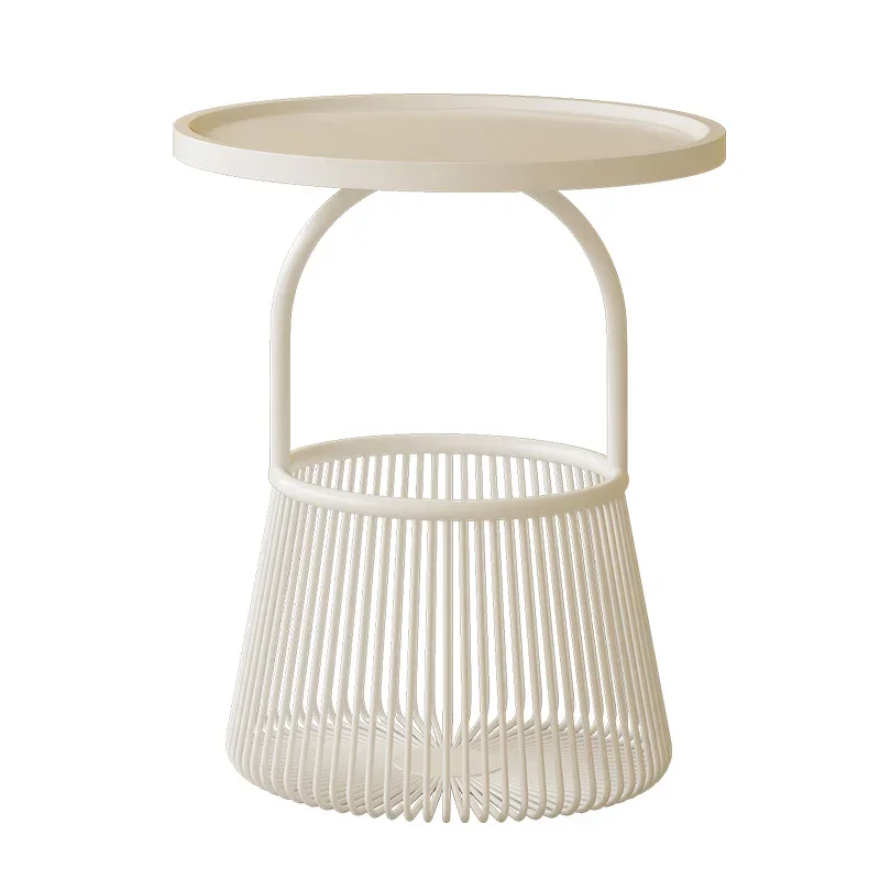 

Side Table Sofa Side Cabinet Cream Style Table Mobile Storage Rack Small Coffee Table