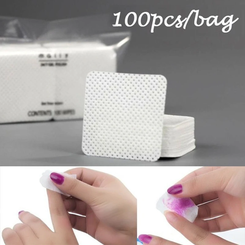 100 Stück Nagel wischt uch Watte pads Gel Nagellack Acryl entferner fussel freie Tücher Reiniger Papier kissen Baumwoll nagel tücher