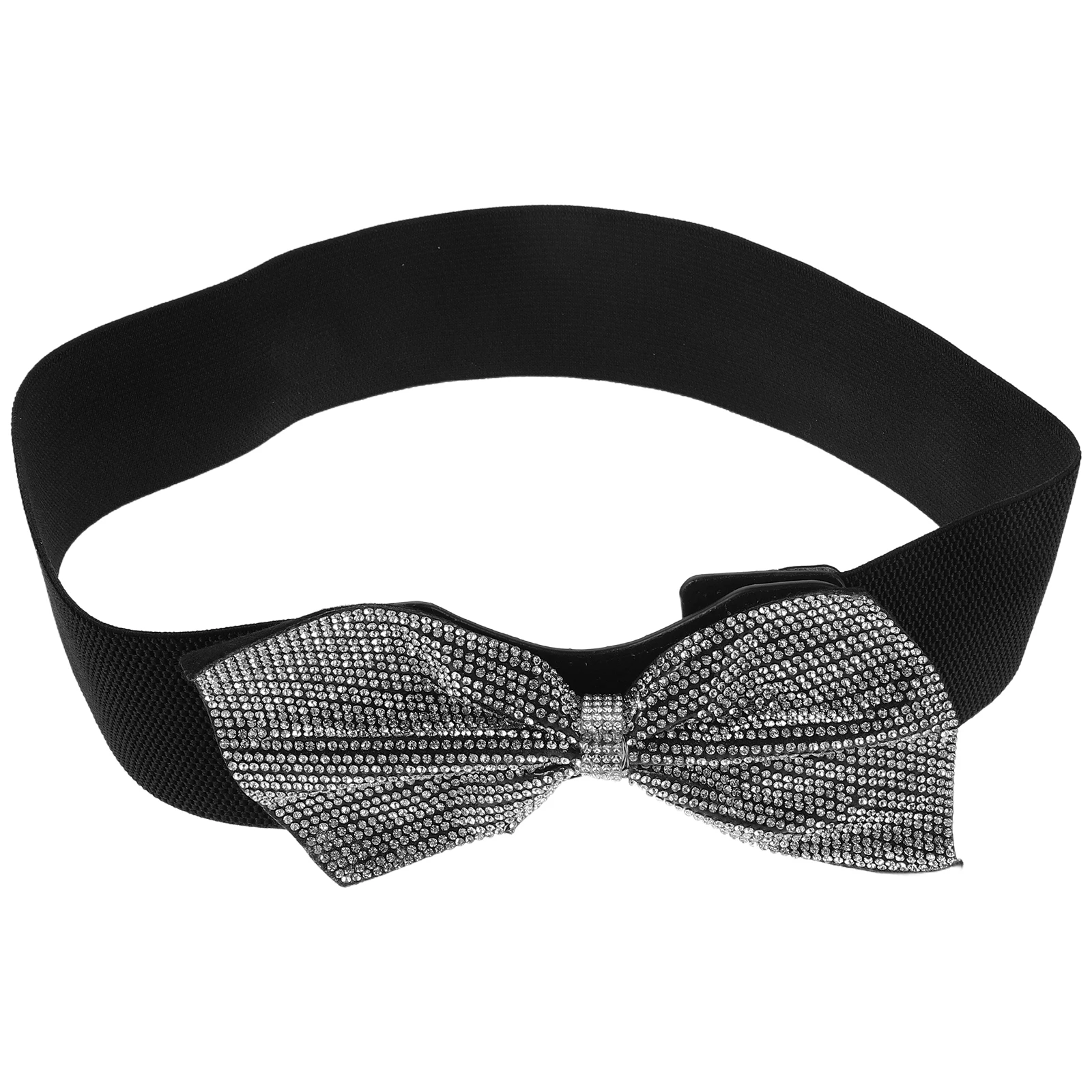 

Elegant Rhinestone Women'S Decorative Stretch Bow Thick Wide Waist Corset Vintage Dress Belt Bowknot Waist Chain Stretchy