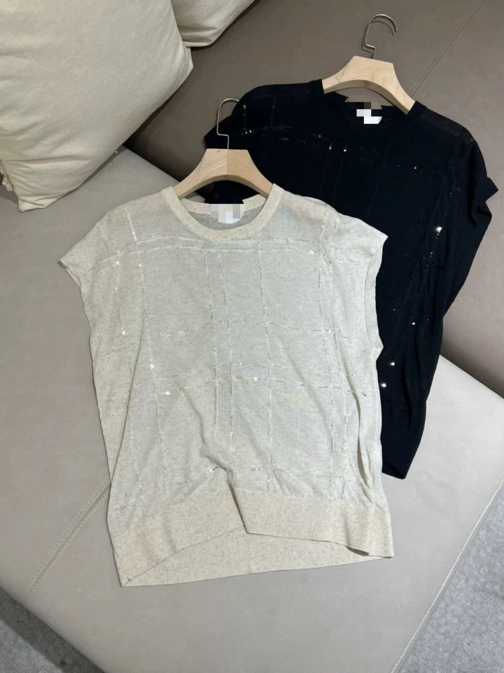 루즈핏 린넨 니트 라운드넥 티셔츠, 세련된 디테일, 편안한 캐주얼 여성용 여름 상의