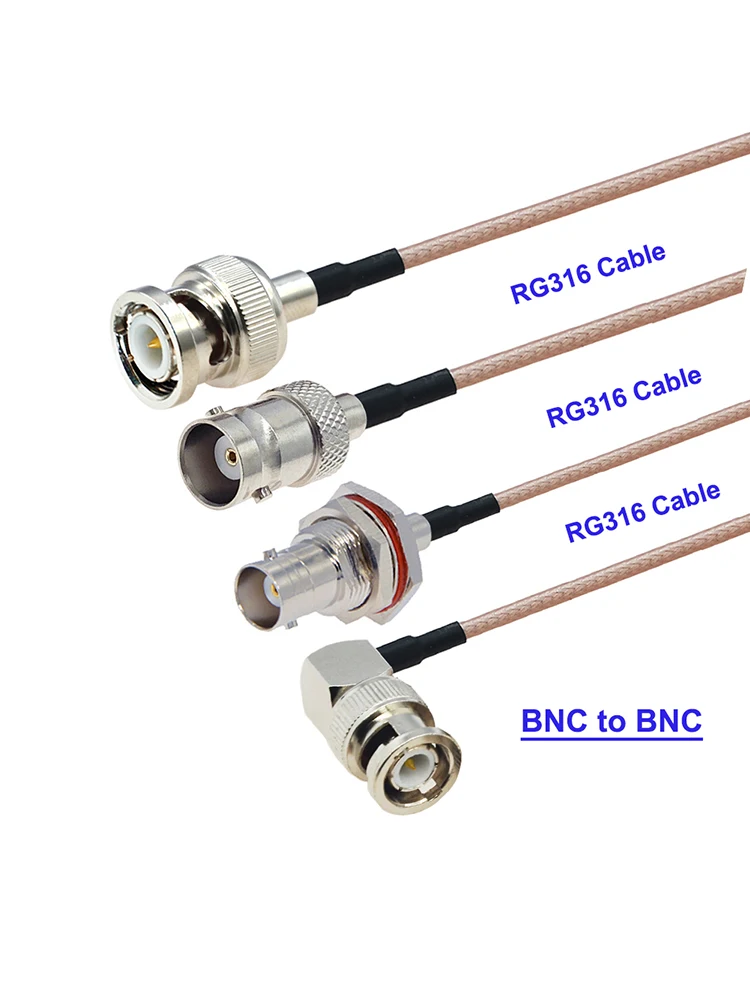RG316 Kabel BNC Male naar BNC Male/BNC Vrouwelijke Connector HD-SDI RG-316 RF Coax Coax Antenne Pigtail Jumper 50 Ohm Adapter - afbeelding 2