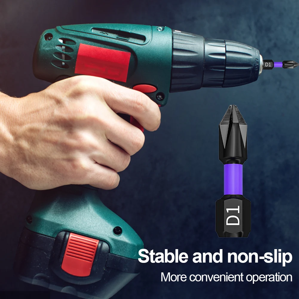 

Metal D1 Impact Driver Bit Set Adjustable Length Cross Screwdriver Head Professional Hex Bit Set for Electric Drill/Screwdriver