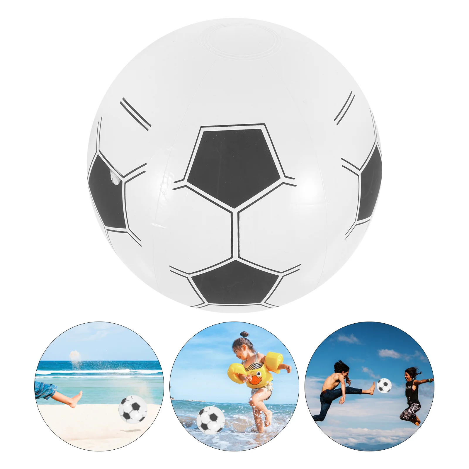 

Beach Ball Mini Football Toddler Toys Kids Children Inflatable Balls Giant Blow up Soccers Black Outdoor Playset