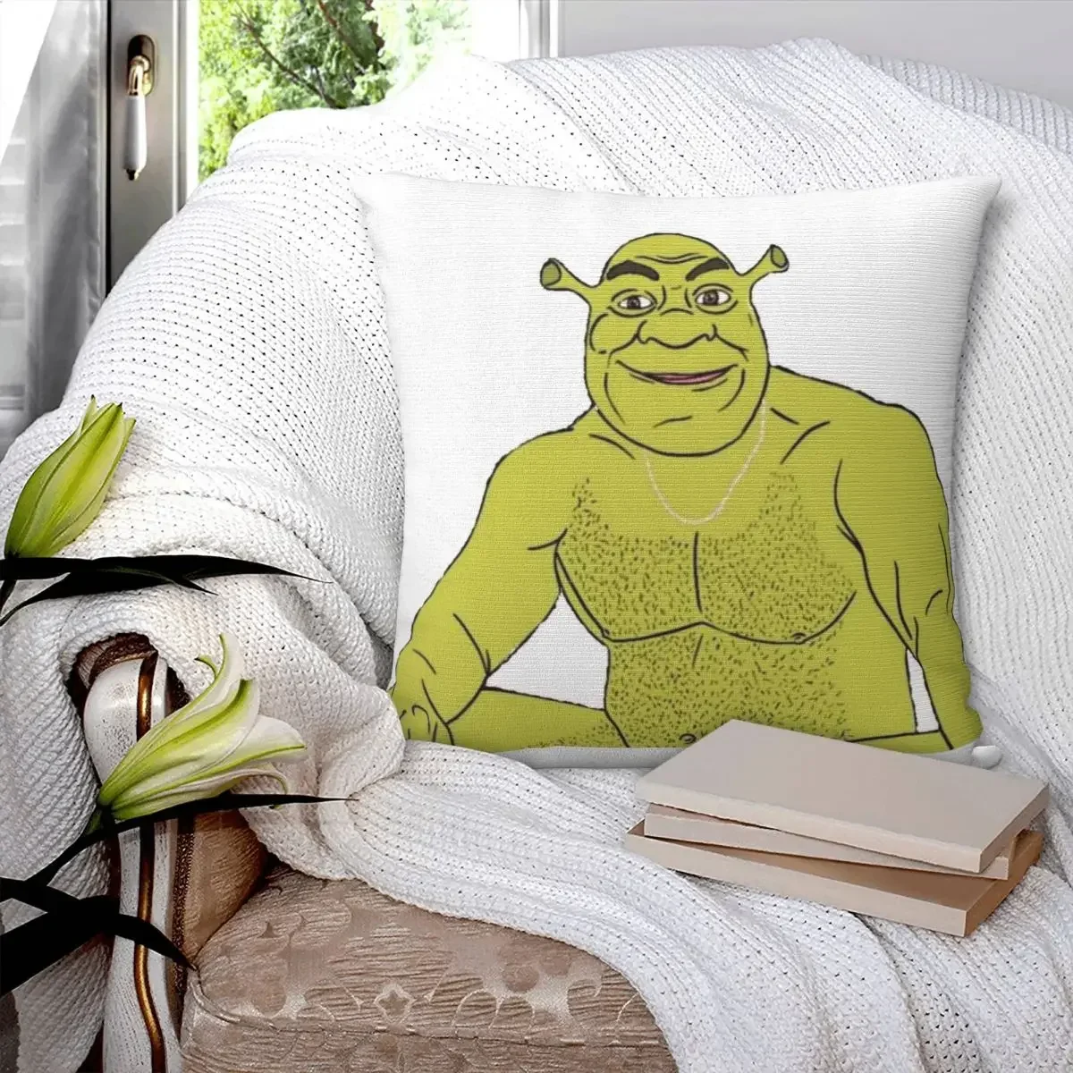 Sexy Shrek Square Pillowcase Pillow Cover Polyester Cushion Decor Comfort Throw Pillow for Home Bedroom