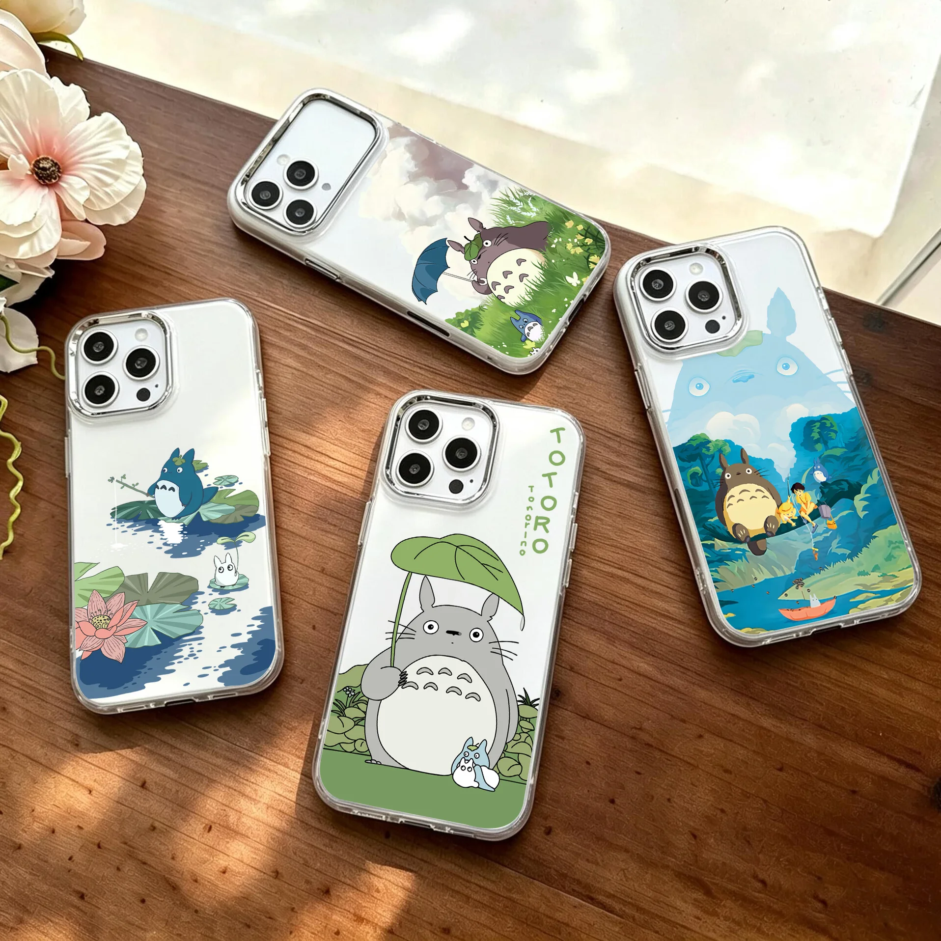 Phone Case for Samsung Galaxy S26 S25 S24 S23 S22 S21 S20 FE Ultra Edge Plus 4G 5G Cute Funny Totoros Transparent Soft Cover