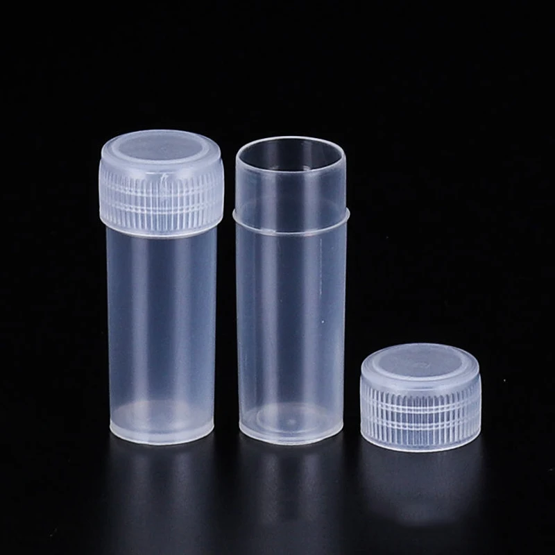 10-100PCS 5g Plastic Packaging Medicine Bottle Empty Small Pill Vials 5ml Mini Barrel For Solid Powder Particle Sample Container