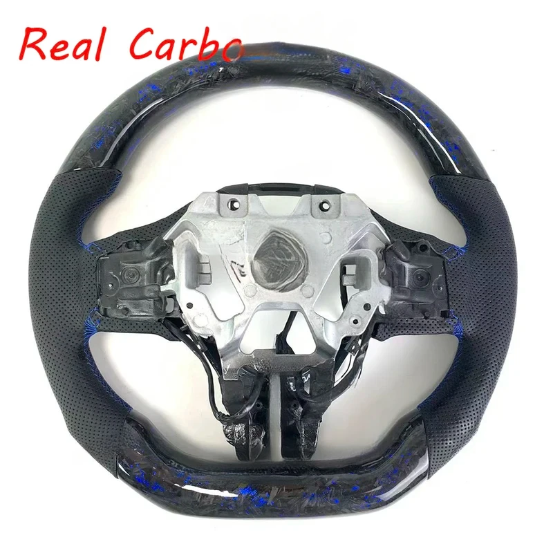 For Infiniti Q50 Q60 Q70 G37 FX35 2017-2024 Exact Fit Blue Forged Carbon Fiber Steering Wheel Customizable