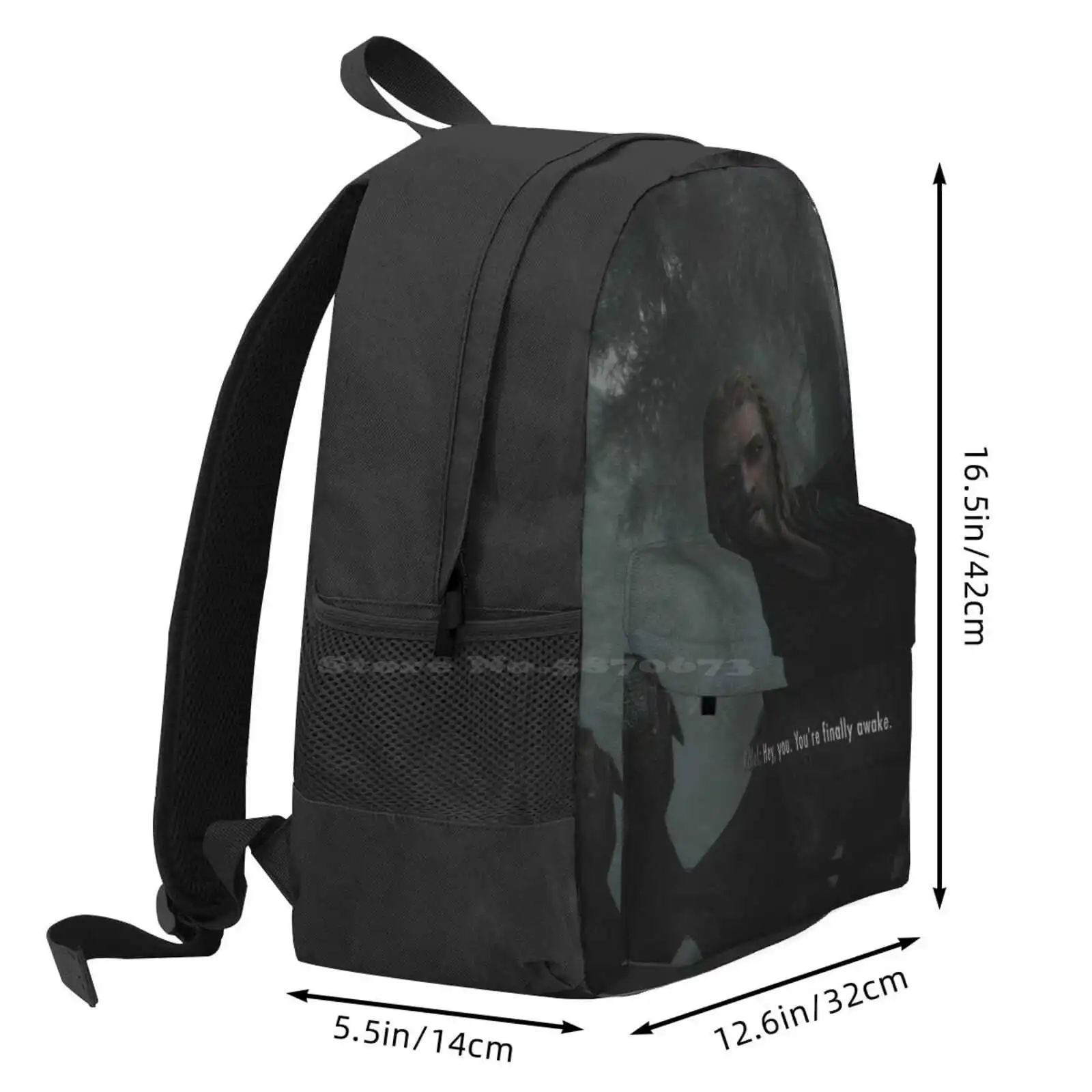 Hey You,You'Re Finally Awake Hot Sale Schoolbag Backpack Fashion Bags Morrowind Gaming Gamer Nerd Fantasy Rpg Meme Parody image 3