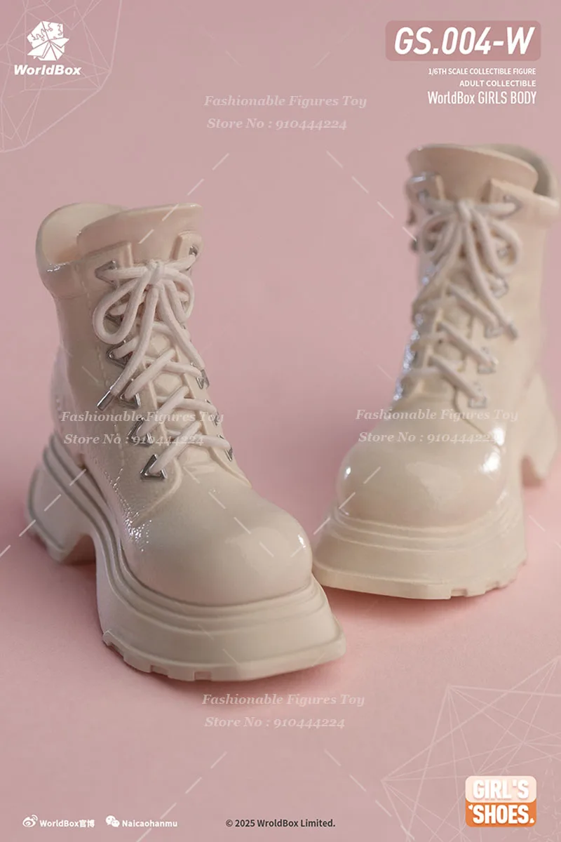 1/6 النساء الجندي حذاء الأحذية الجلدية خمر الشاهقة دراجة نارية الأربطة الأحذية ملحق صالح 12 بوصة عمل نموذج لجسم
