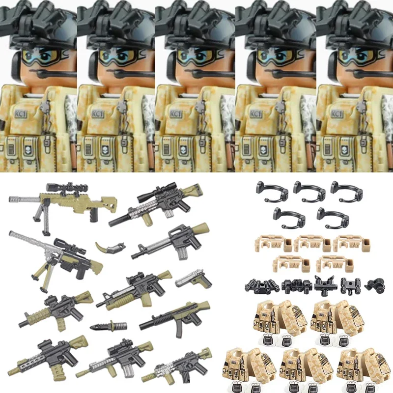 Militär Armee Figuren Bausteine SWAT Ghost Commando Special Forces Soldat Waffen Pistole Hut Schild Gürtel AK Mini Ziegel Spielzeug
