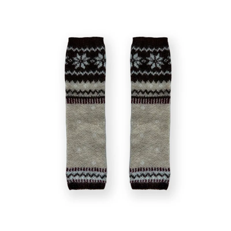 Женские гетры из смесовой шерсти Fair Isle, зимние толстые гетры в стиле ретро с напуском в стиле трубки