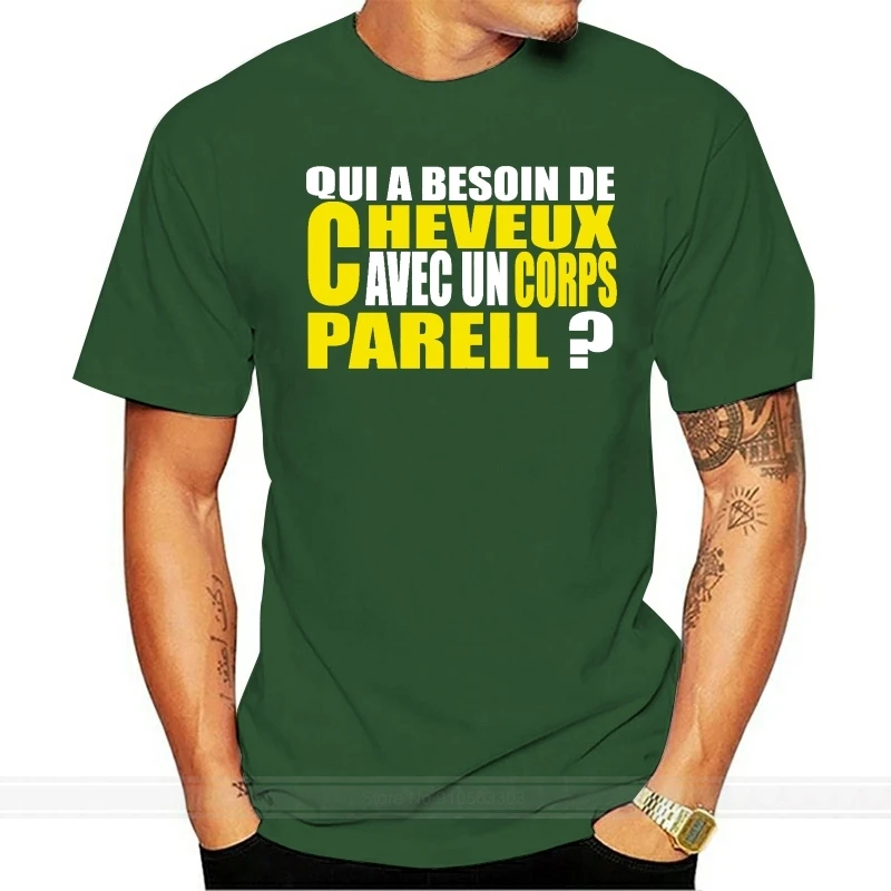 Tee shirt personnalise QUI A BESOIN DE CHEVEUX humour homme chauve calvitie cotton tshirt men summer fashion t-shirt euro size