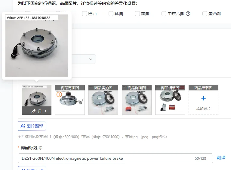 DZS1-260N/400N electromagnetic power failure brake
