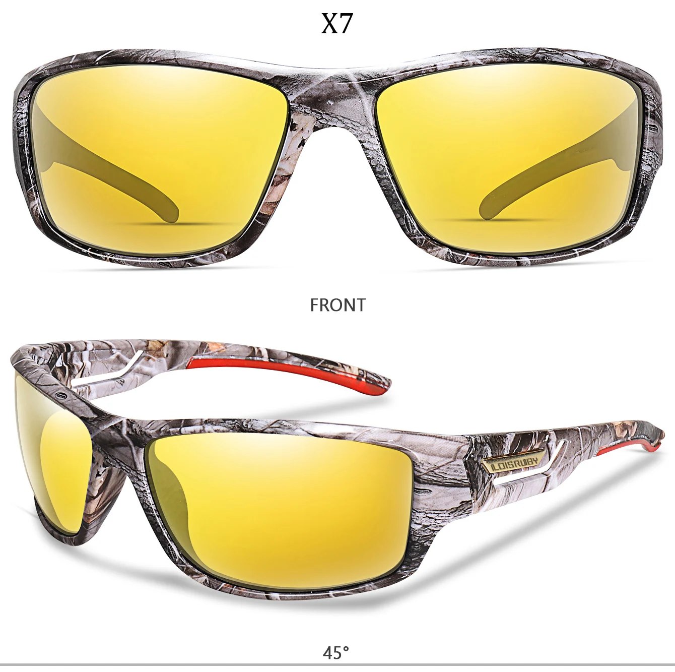 Polarisierte Nachtsicht-Sonnenbrille für Herren und Damen, ovale Linse, Vollformat-Brille, Fahren, Angeln, Laufen, Radfahren – Detail 6