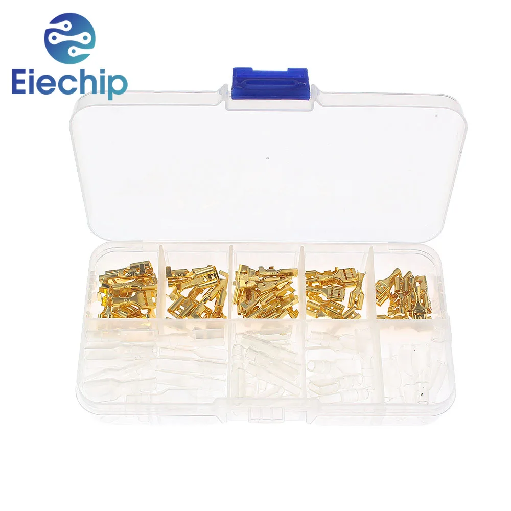 120PCS Assorted Kit of Insulated Male and Female Wire Connectors - 2.8/4.8/6.3mm Electrical Crimp Terminals Spade Connectors