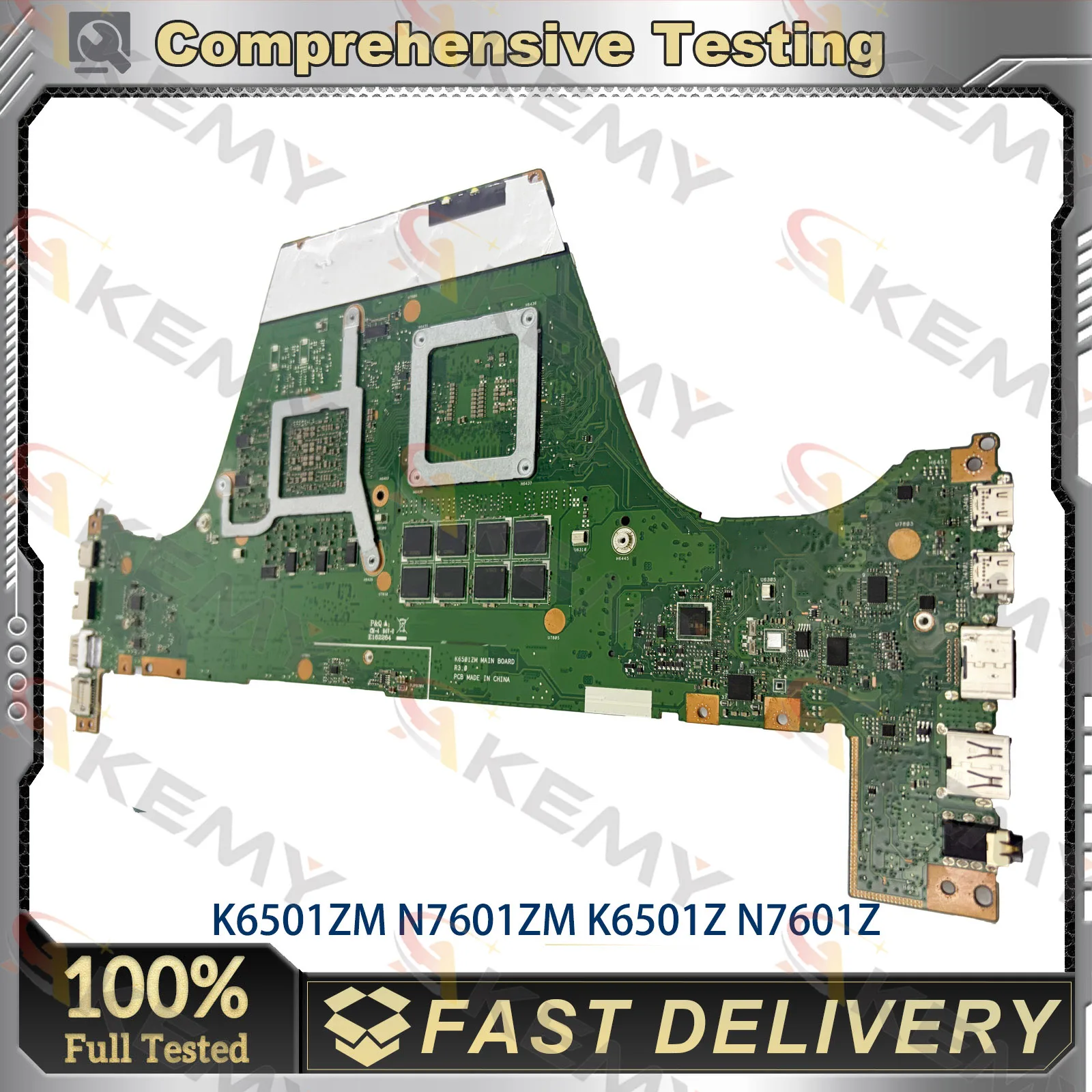 K6501ZM Laptop Mainboard For ASUS Vivobook Pro K6501Z Laptop Motherboard i5-12450H i7-12700H 8G/16G RTX3060/V6G 100% Tested