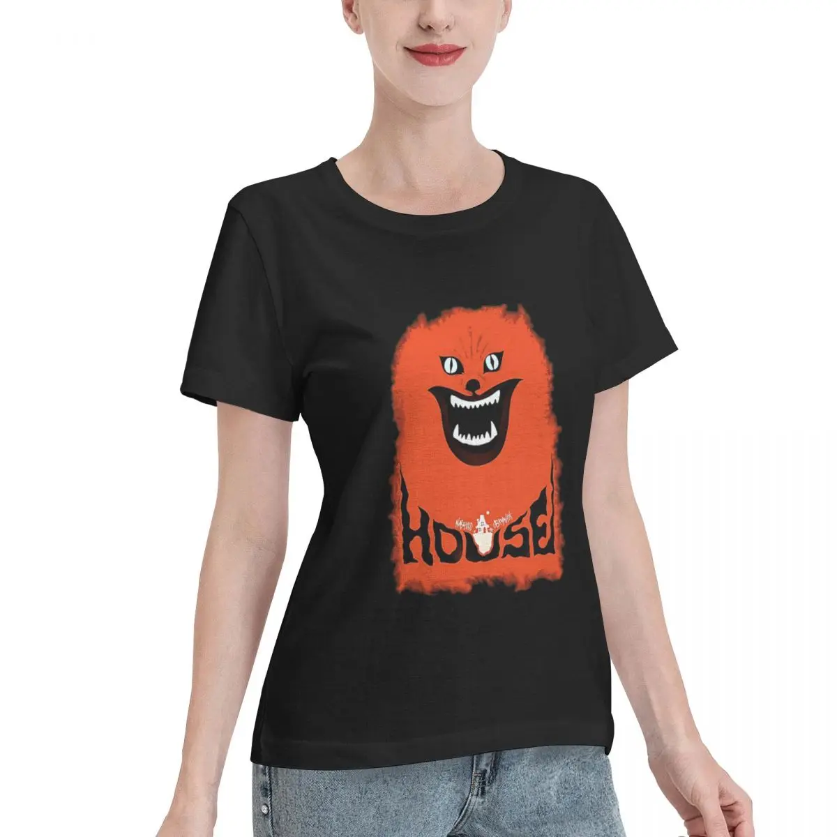 Multi Occasion House (hausu) - Logo Women's T-shirt Summer Outfit Wear Resistant Top
