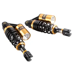 2PCS 후면 공기 충격 흡수 장치 범용 11 ''280mm 눈 대 눈 Clevis 스쿠터 Moped 거리 자전거 블랙 & 골드 U 유형