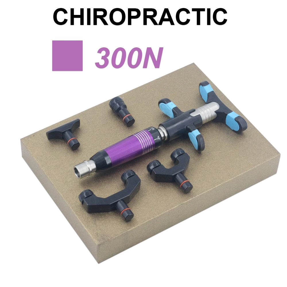 

300N Manual Chiropractic Adjustment Correction Spinal Adjusting Tool 4 Head Home Use Massage Tools Joint Point PortableMassager