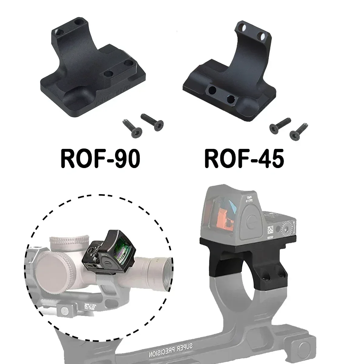 Aluminum Alloy 25.4/30mm Ring Scope Mount Rifle AR15 M4 M16 Optical Bracket Flashlight Holder Torch Red Dot Sight RMR Mount