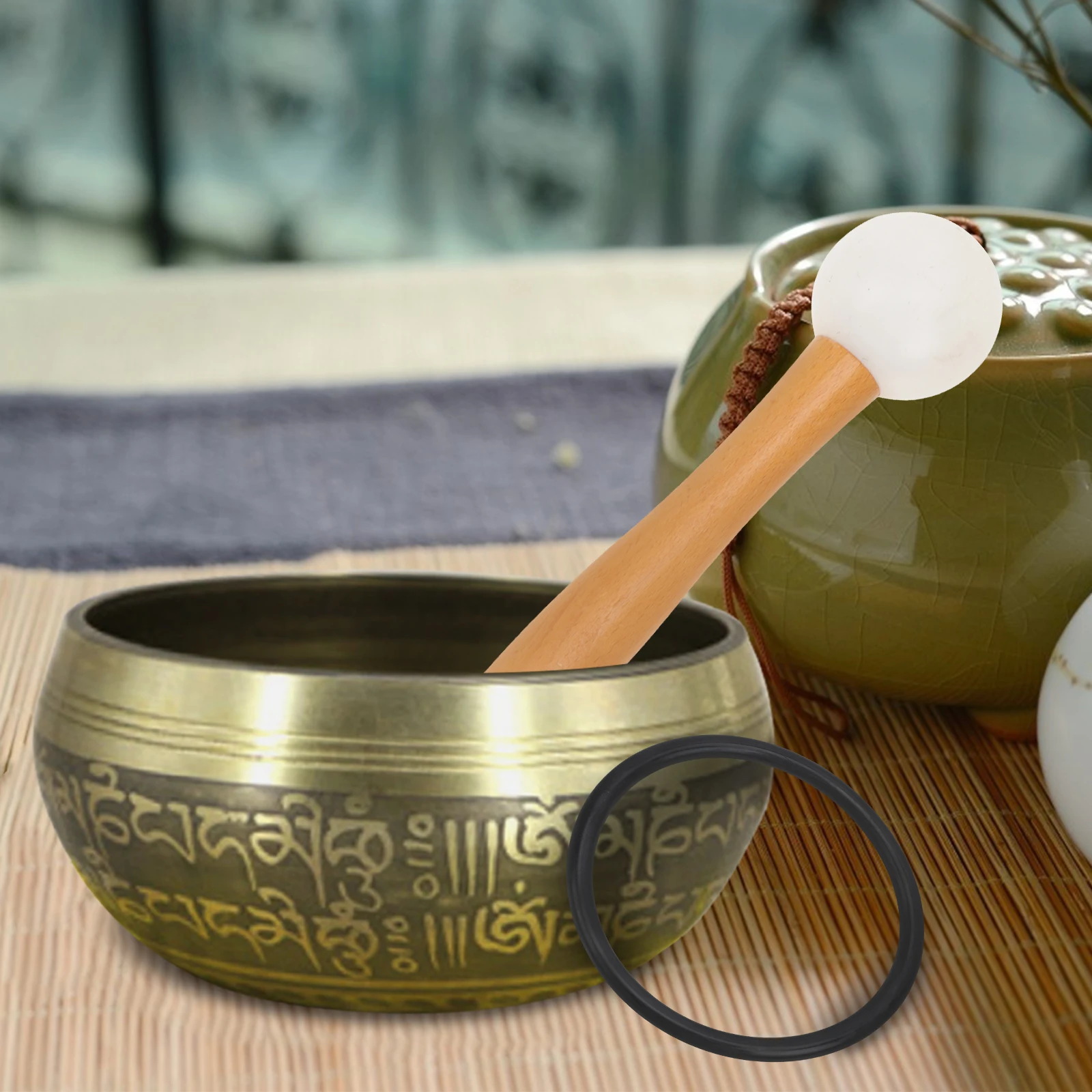

1 set Exquisite Singing Bowl Wooden Mallet Rubber Accessory Professional Sound Bowl Meditation Yoga Class Relaxation