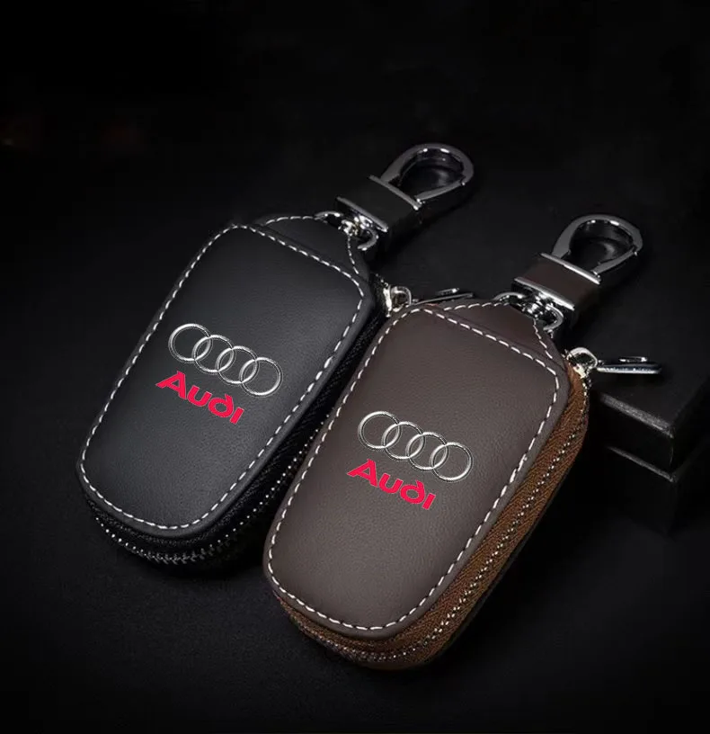 

PU Leather Car Smart Case Cover for Audi A4 B8 B6 B7 B9 A3 8P 8V 8L A6 C7 C6 A5 Q5 Q7 Auto Key Bag Shell Keychain Accessories
