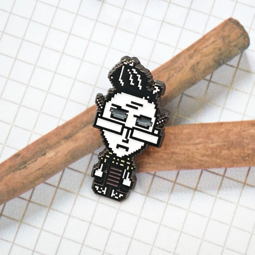 LISA The Painful RPG Game Pixel Art Emaille-Pin Niedliche 8-Bit-Cartoon-Broschen Lustige Brillenfigur-Abzeichen Gamer-Geschenk für Rucksäcke – Detail 9