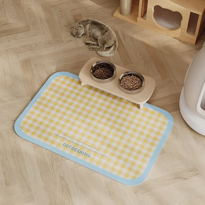 VIKAMA Waterproof Anti-slip Pet Mat Washable Cuttable PVC Mat for Dog Cat Feeding Litter Area
