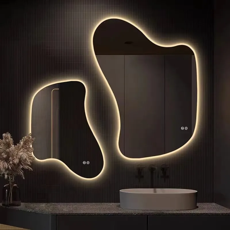 

Toilet Washbasin Bedroom Dressing Table Special-shapeds Mart Wall Mirror with LED Lights