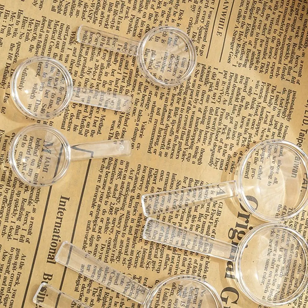 10pcs 3X Magnifying Glass Fresnel lens Magnifier Handheld 40/28mm Children's Toy  Loupe Reading Glass Lens For Reading  Books