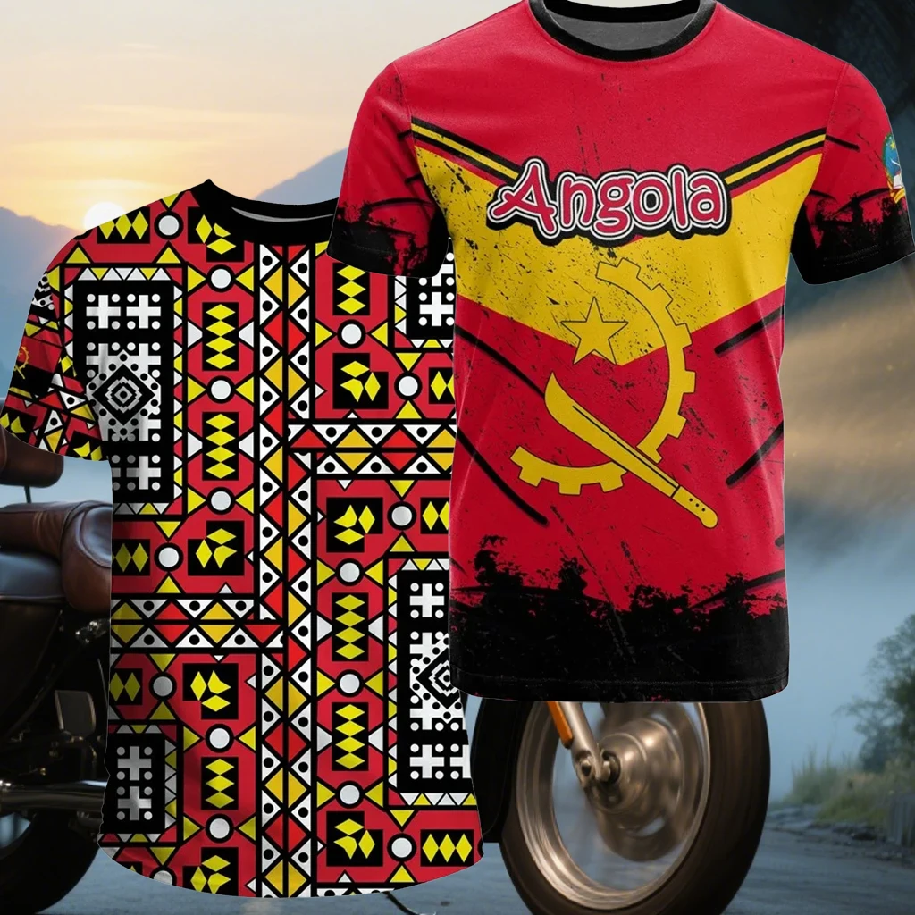 

New Fashion Angola Printed Men's/Women Sports Slow Running Fitness Training T-shirt Quick Drying Breathable Loose Round Neck Top