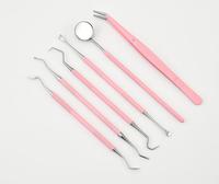 4x6pcs/set Dentist Clean Tools Stainless Steel Dental Mirror Double Probe Sickle Hoe Tooth Cleaner Oral Hygiene Care Tool
