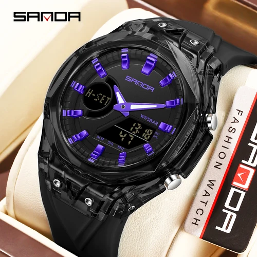 Imagen 1 del producto Moda SANDA nuevo 6283 reloj electrónico para hombres deportes pantalla LED impermeable luz nocturna reloj electrónico para hombres
