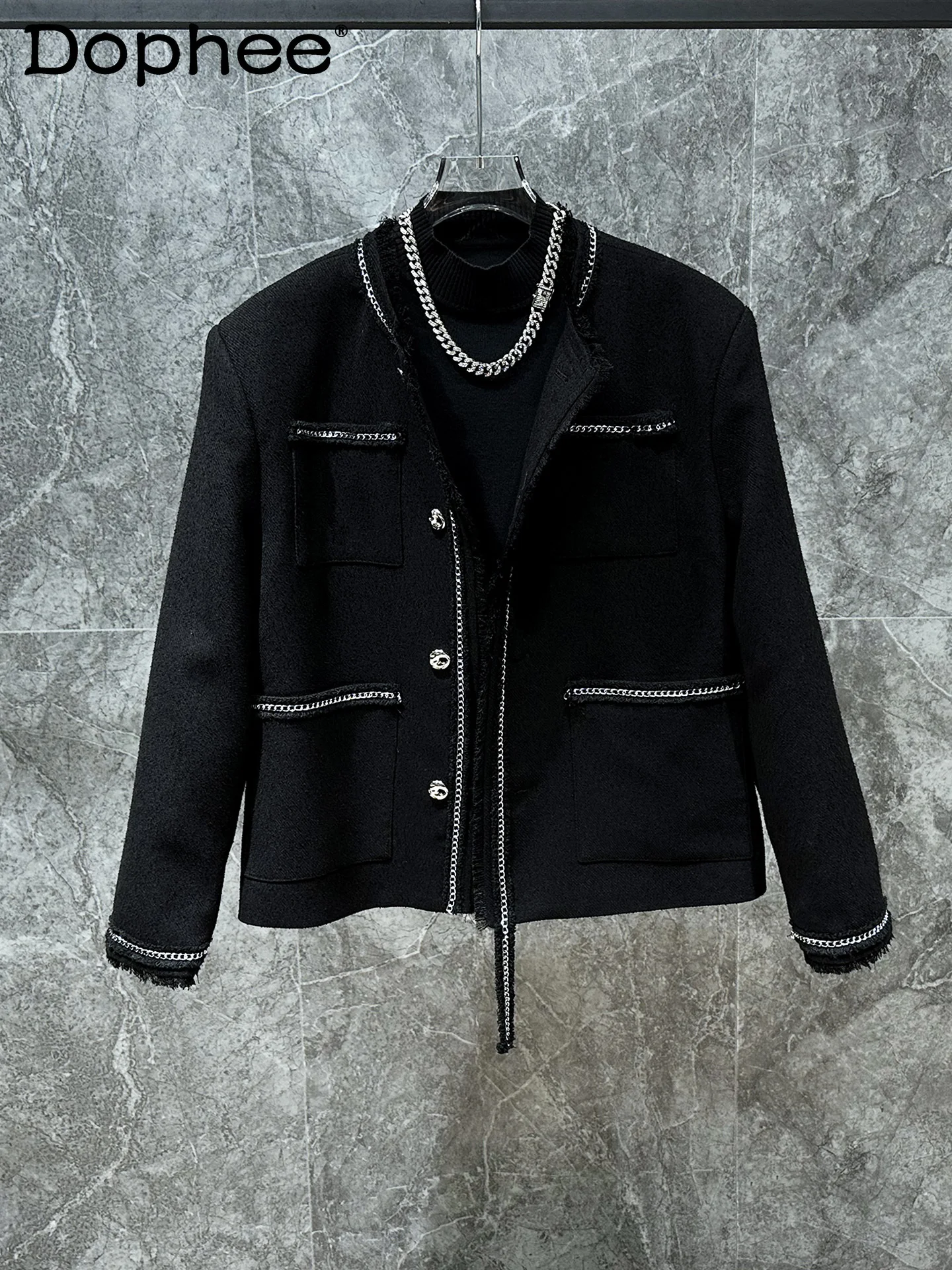 

Korean Version Ins Fashion Trend Round Neck Thickened Jacket Design Sense Autumn Winter New Casual Handsome Men's Coat