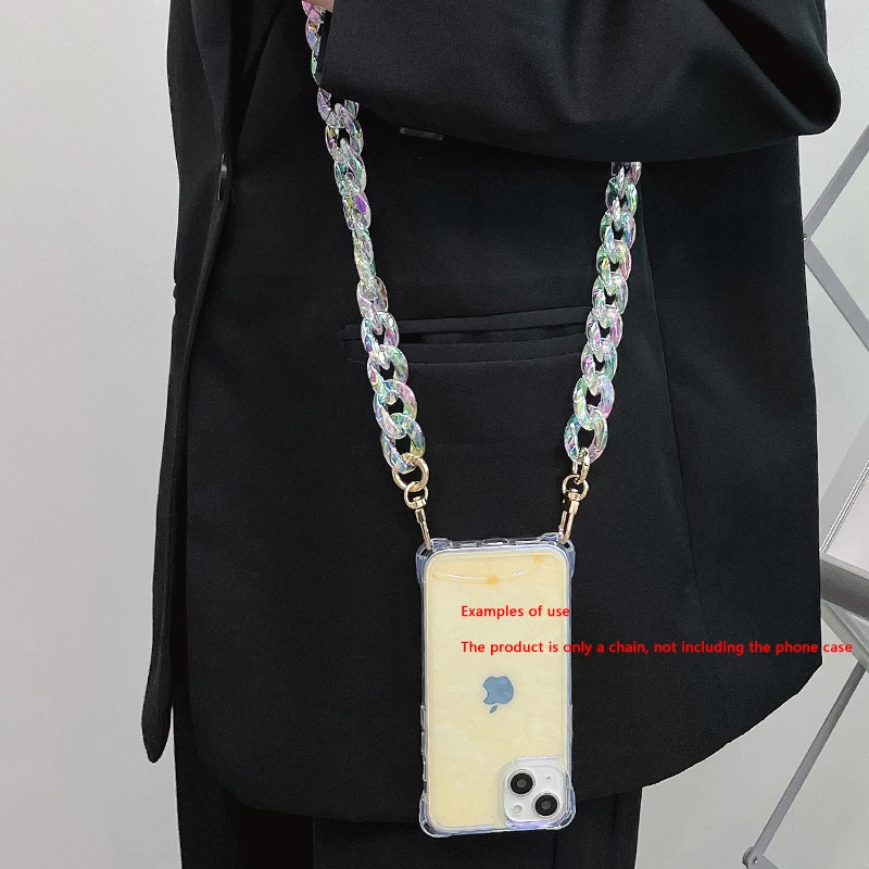 New Woman Bag Accessory Parts Neon Chain Candy Crossbody Resin Luxury Strap Women Phone Hanging Chains Acrylic Shoulder Chain