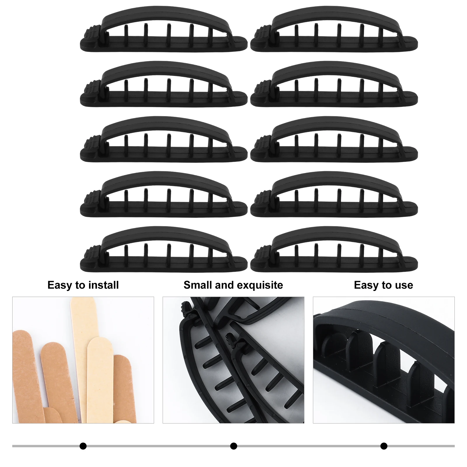 

10pcs Cable Organizer Clips Multi-Functional Cord Management Holder For Desk Wall Durable Plastic Cable Clamp Headphones