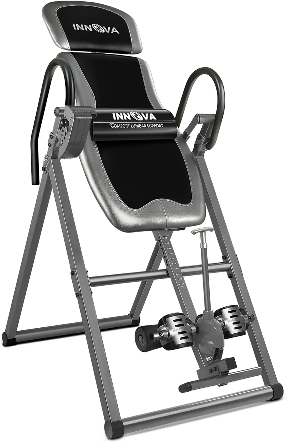 

Inversion Table with Adjustable Headrest, Reversible Ankle Holders, and 300 lb Weight Capacity