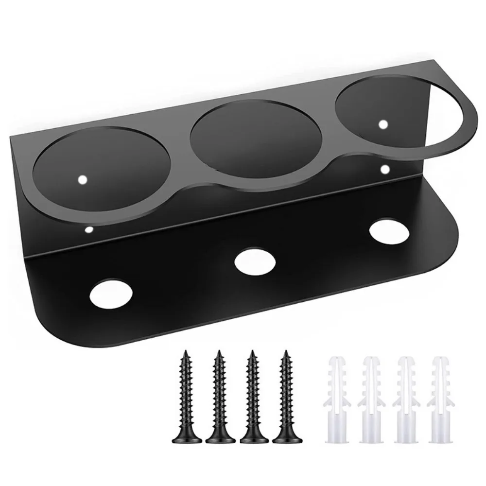 

1/2/3 Holes Spray Bottle Holder Heavy-Duty Wall Mount Paint Bottle Organizer Multifunction Metal Spray Can Storage Rack