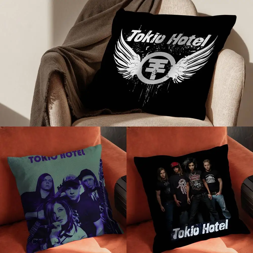 

T-Tokio H-Hotel Band Pillow Case Pillowcase For Car Pillows 60x60 Cushions Luxury Double Sided Cover Home And Decoration Sofa