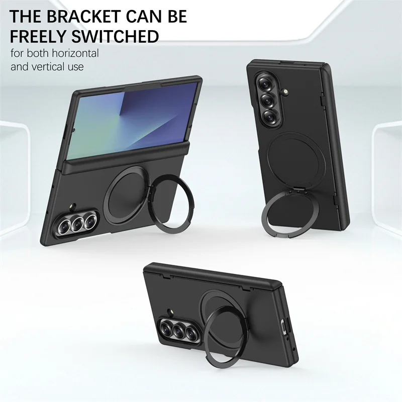 

360 ° Вращающийся магнитный держатель на петлях, чехол для телефона Samsung Galaxy Z Fold 7 Fold7 Magsafe Fro, противоударный чехол с беспроводной зарядкой