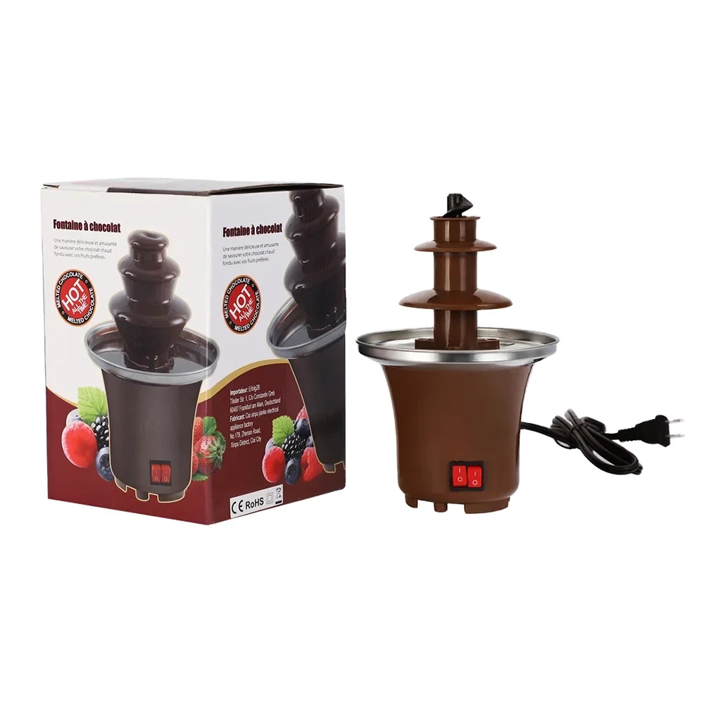 Household Commercial Chocolate Fountain Machine With Heating Melting Tower Homemade Chocolate Syrup Fountain